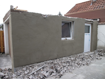 Garage: Wand verputzen
