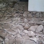 Aufgestemmter Betonboden